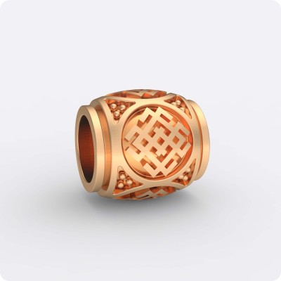 Шарм - бусина с оберегом Символ Белобога из золота