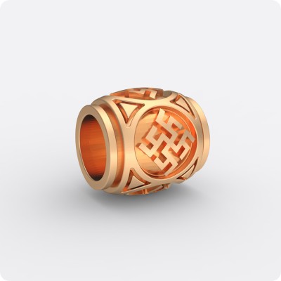 Шарм - бусина с оберегом Цветок Папоротника из золота