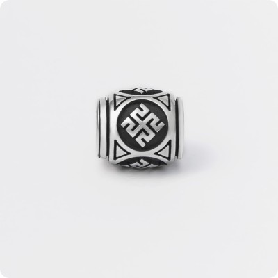 Шарм - бусина с оберегом Родовик из серебра