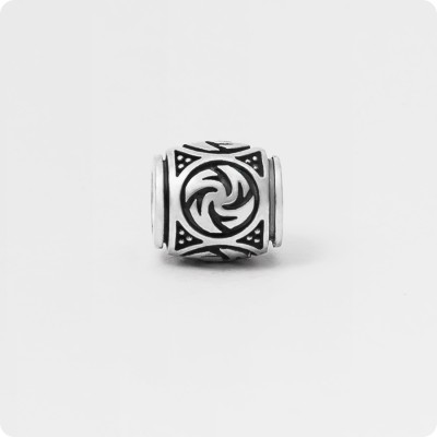 Шарм - бусина с оберегом Вайга (Символ Тары) из серебра