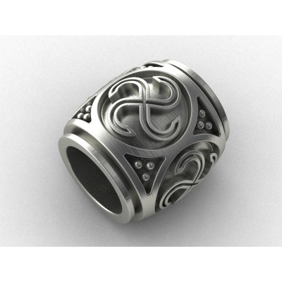 Шарм - бусина с оберегом Сваор из серебра