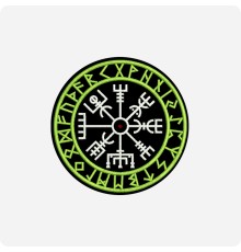 Нашивка - патч с агисхьяльмом Рунический компас Викингов (Вегвизир)