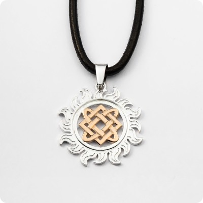 Оберег Звезда Лады-богородицы в Ярило (серебро с золотом)