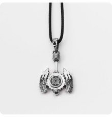 Секира со Звездой Руси (Квадрат Сварога) из серебра