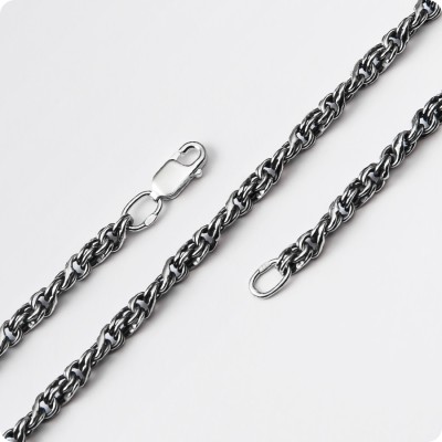 Серебряная цепь Аврора крученая (с чернением)