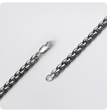 Серебряный браслет плетение Бисмарк граненый