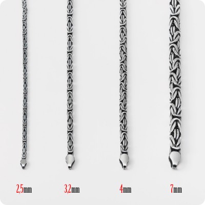 Серебряная цепь Византия (Лисий хвост) - (4мм)
