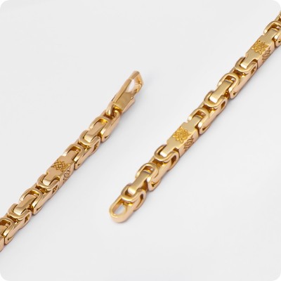 Браслет Звезда Руси (Квадрат Сварога) из золота