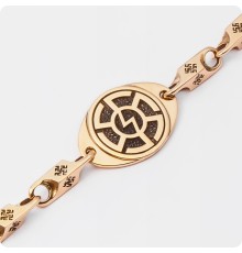 Браслет обережный из золота Громовик и руна Сила