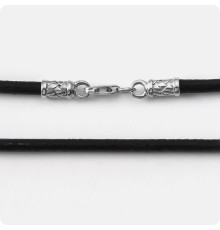 Кожаный шнур с серебряным замком - Лапти