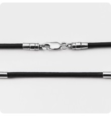 Кожаный шнур со вставками из серебра